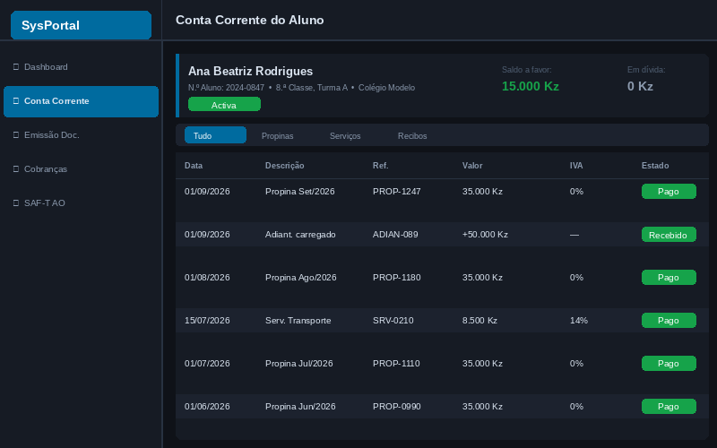 Interface real do SysPortal